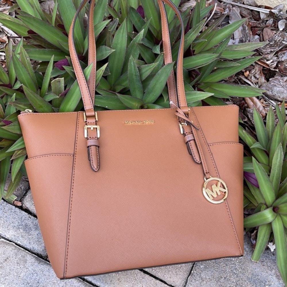 Michael Kors Large Charlotte Top Zip Tote Leather